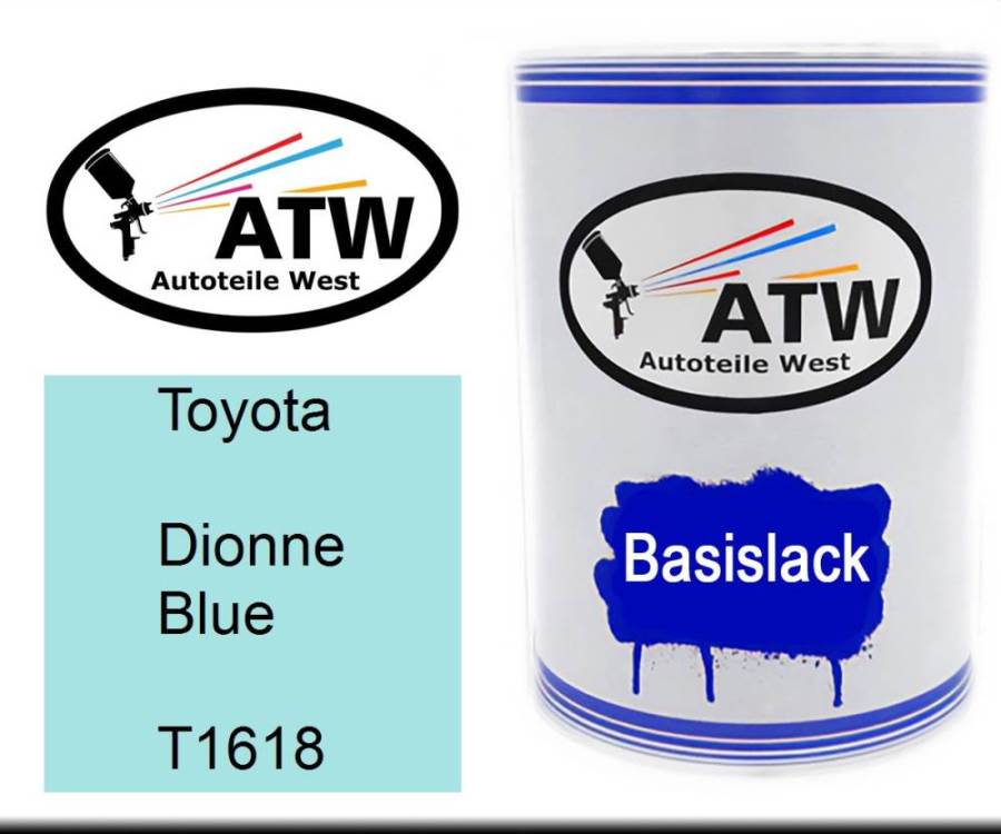 Toyota, Dionne Blue, T1618: 500ml Lackdose, von ATW Autoteile West.